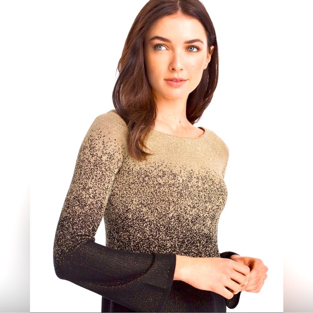 White House Blacket Market Gold to Black Ombré Top Sz XS